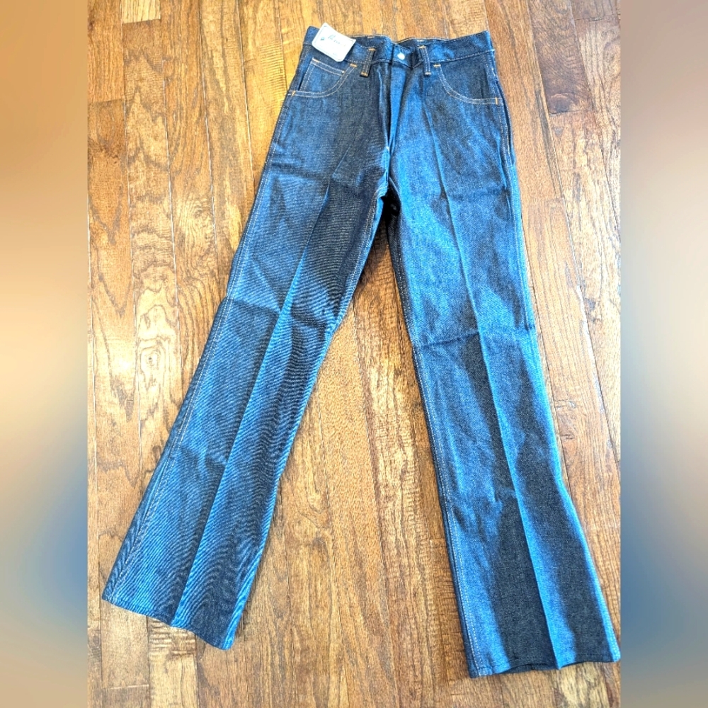 70's vintage denim flares, new with tags, size 29 W 31.5 inseam